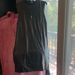 PLUS SIZE FASHION NOVA 3X BODY  CON Black FAUX LEATHER Sleeveless Dress